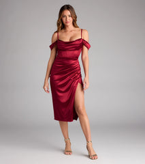 Selena Satin Cold Shoulder Corset Formal Dress