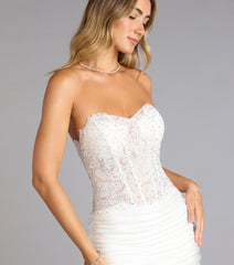 Elara Lace Strapless Corset Mini Dress