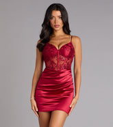 Alaia Floral Embroidered Satin Mini Dress