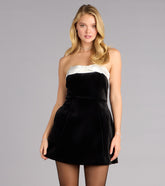 Charlie Velvet Satin Bow A-Line Dress