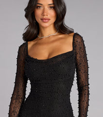 Elise Rhinestone Pearl Mini Dress