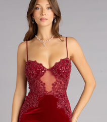 Isla Velvet Applique Bodycon Mini Dress