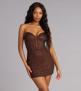 Kira Rhinestone Strapless Mini Dress