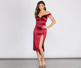 Florence Off Shoulder Satin Dress