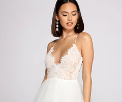 Olivia Eyelash Lace Tulle Party Dress