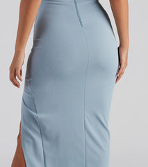 Zadie Formal High-Slit Midi Dress