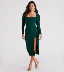 Murphy Long Sleeve Corset Midi Dress