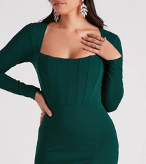 Murphy Long Sleeve Corset Midi Dress