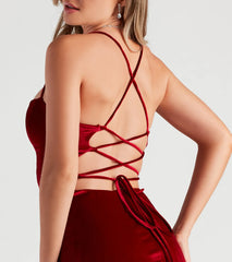 Kat Formal Velvet Slit Midi Dress