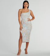Beckie Formal Sequin Lace-Up Midi Dress