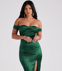 Kathryn Formal Satin Corset Midi Dress
