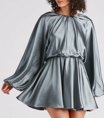 Nancy Formal Satin Short Dress