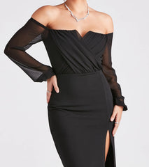 Jolene Formal Chiffon Off-The-Shoulder Dress