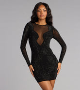 Hilary Rhinestone Mesh Party Mini Dress