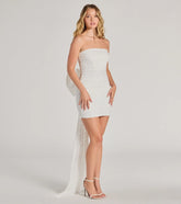 Faye Bow Train Lace Mini Dress