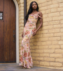 Holly Floral Cold Shoulder Mermaid Formal Dress