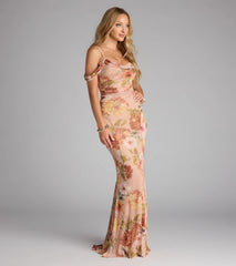 Holly Floral Cold Shoulder Mermaid Formal Dress