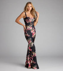 Emily Floral Cutout Mermaid Formal Dress