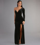 Cheyenne Formal One-Shoulder Velvet Dress