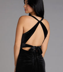 Vivienne Velvet Tie-Back Formal Dress