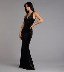 Vivienne Velvet Tie-Back Formal Dress