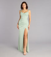 Karly Glitter Slit Mermaid Formal Dress