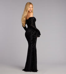 Korey Velvet Off-The-Shoulder Mermaid Formal Dress