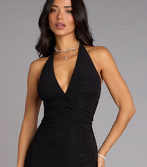 Maribeth Glitter Strappy Back Mermaid Formal Dress