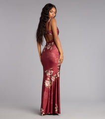 Grace Floral Open Back Mermaid Formal Dress