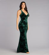Miriam Floral Velvet Mermaid Formal Dress