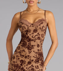 Kensley Flocked Velvet Mermaid Formal Dress