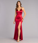 Mia Satin Lace-Up Mermaid Formal Dress