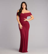Katie Mesh Off-The-Shoulder Formal Dress