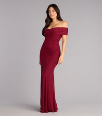 Katie Mesh Off-The-Shoulder Formal Dress