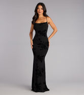 Arabella Velvet Floral Lace-Up Mermaid Formal Dress