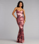 Leanne Floral Lace-Up Mermaid Dress