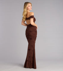 Kourt Flocked Velvet Mermaid Formal Dress