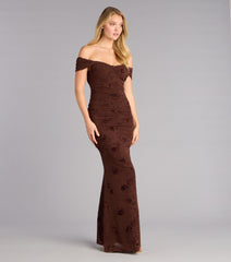 Kourt Flocked Velvet Mermaid Formal Dress