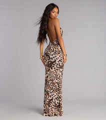 Jeanette Cheetah Print Mermaid Formal Dress