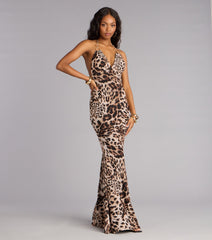Jeanette Cheetah Print Mermaid Formal Dress