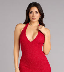 Cleo Glitter Knit Mermaid Formal Dress