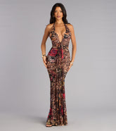 Aubrey Lace Halter Mermaid Formal Dress