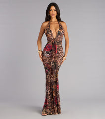 Aubrey Lace Halter Mermaid Formal Dress