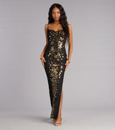 Brookelle Sequin Slit Formal Dress