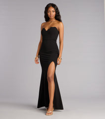 Emeline Crepe Strapless Mermaid Formal Dress