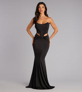 Gina Satin Corset Mermaid Formal Dress