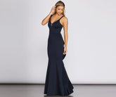 Karina Rhinestone Trim Formal Dress