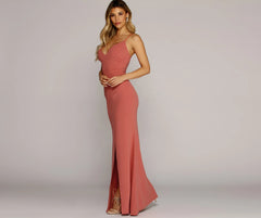Katerina Crepe Wrap Gown