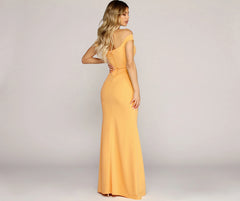 Flora Crepe Slit Gown