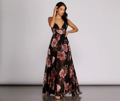Astrid Chiffon Floral Gown